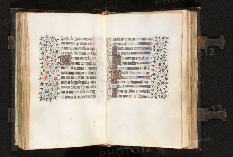 Book of Hours (Use of Paris): Fol. 106r, Multiple Initials with Decorated Border, c. 1420. Possibly studio or workshop of The Bedford Master (French, Paris, active c. 1405-30). Ink, tempera, and gold on vellum; codex: 18.4 x 13.3 cm (7 1/4 x 5 1/4 in.)