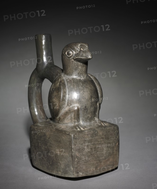 Darkware Vessel, 900-1470. Peru, North Coast, Chimú style (900-1470). Black ware; overall: 20 x 10.3 x 16.6 cm (7 7/8 x 4 1/16 x 6 9/16 in.).