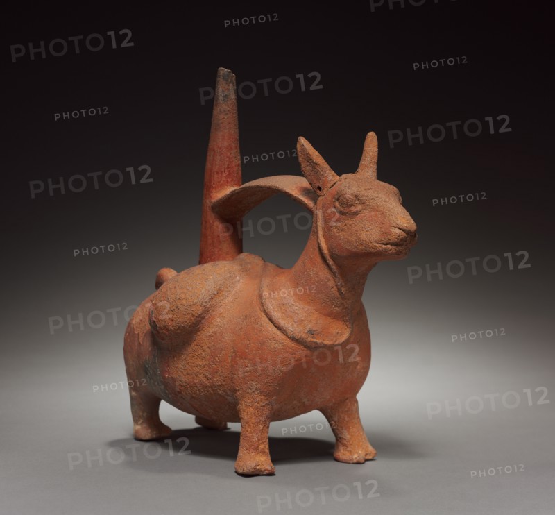 Llama with Packs, before 1532. Peru, Chimu or Inca. Pottery; overall: 25.9 x 26.2 x 14.8 cm (10 3/16 x 10 5/16 x 5 13/16 in.).