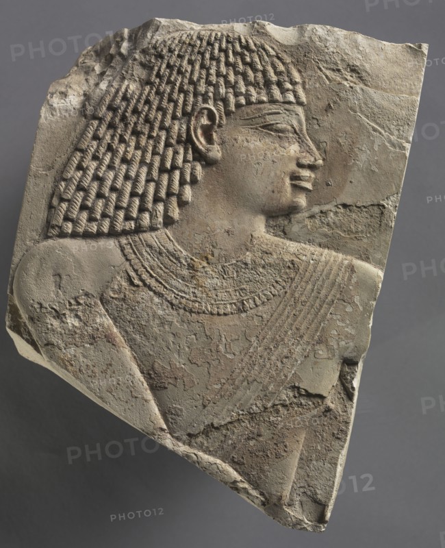 Small Head of a Man, c. 667-647 BC. Egypt, Thebes, Late Period, Late Dynasty 25 to Early Dynasty 26. Limestone; overall: 20.4 x 15 cm (8 1/16 x 5 7/8 in.).