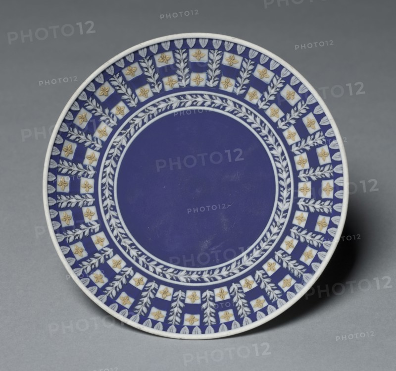 Saucer, c. 1784. Wedgwood Factory (British). Jasper ware with relief decoration; diameter: 13.2 cm (5 3/16 in.).