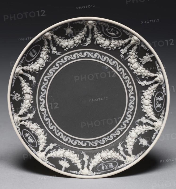 Saucer, c. 1790. Wedgwood Factory (British). Jasper ware with relief decoration; diameter: 6.7 x 6.4 cm (2 5/8 x 2 1/2 in.).