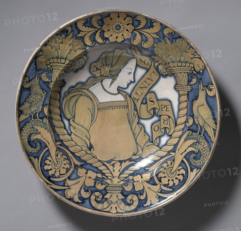Plate, c. 1520. Italy, Deruta, 16th century. Tin-glazed earthenware (maiolica); diameter: 39.4 cm (15 1/2 in.).