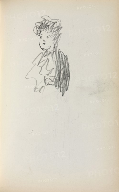 Italian Sketchbook: Woman, bust length (page 127), 1898-1899. Maurice Prendergast (American, 1858-1924). Pencil; sheet: 16.7 x 10.8 cm (6 9/16 x 4 1/4 in.).
