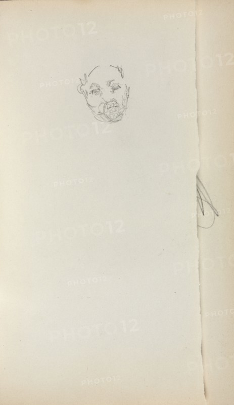 Italian Sketchbook: Head of a Man (page 221), 1898-1899. Maurice Prendergast (American, 1858-1924). Pencil; sheet: 16.7 x 10.8 cm (6 9/16 x 4 1/4 in.).
