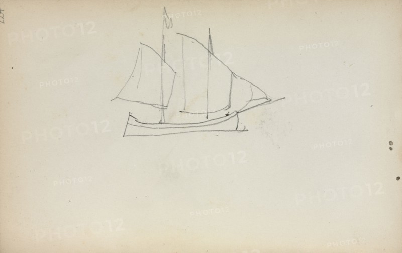 Italian Sketchbook: Sailboat (page 224), 1898-1899. Maurice Prendergast (American, 1858-1924). Pencil; sheet: 16.7 x 10.8 cm (6 9/16 x 4 1/4 in.).