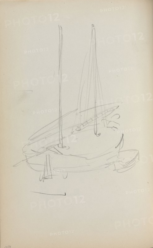 Italian Sketchbook: Sailboat (page 60), 1898-1899. Maurice Prendergast (American, 1858-1924). Pencil; sheet: 16.7 x 10.8 cm (6 9/16 x 4 1/4 in.).
