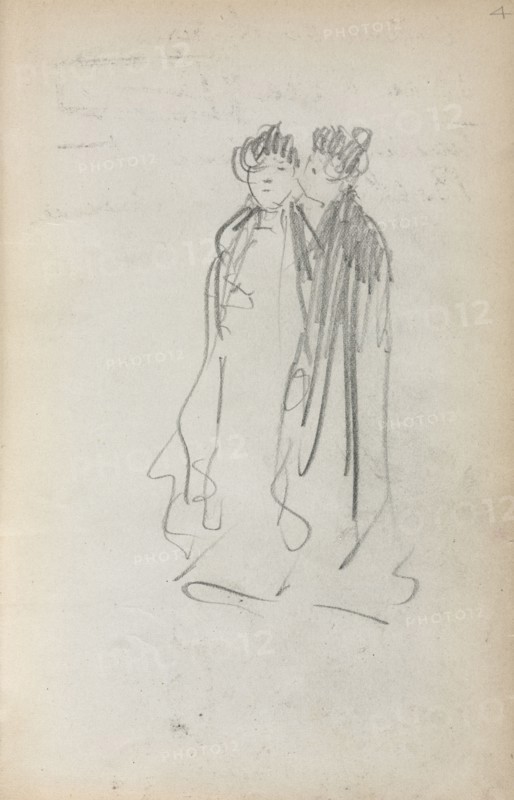 Italian Sketchbook: Two Standing Women (page 4), 1898-1899. Maurice Prendergast (American, 1858-1924). Pencil; sheet: 16.7 x 10.8 cm (6 9/16 x 4 1/4 in.).