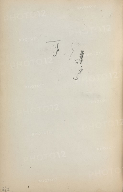 Italian Sketchbook: Two Profiles (page 258), 1898-1899. Maurice Prendergast (American, 1858-1924). Pencil; sheet: 16.7 x 10.8 cm (6 9/16 x 4 1/4 in.).