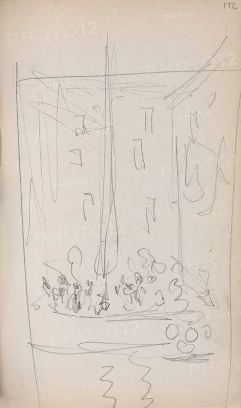 Italian Sketchbook: Boat with Figures (page 172), 1898-1899. Maurice Prendergast (American, 1858-1924). Pencil; sheet: 16.7 x 10.8 cm (6 9/16 x 4 1/4 in.).