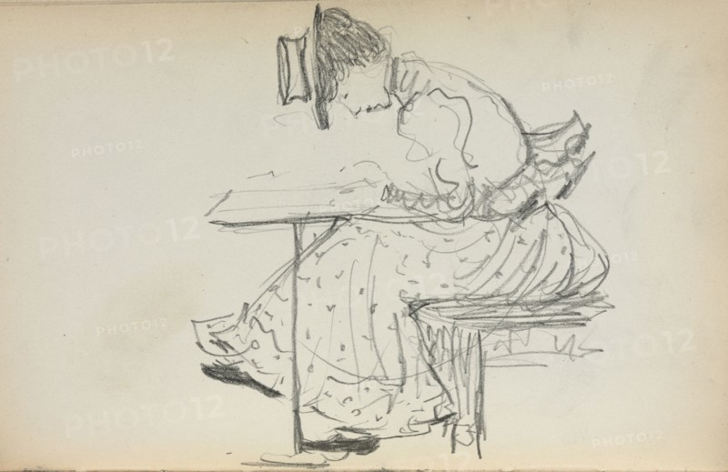 Italian Sketchbook: Seated Woman (page 107), 1898-1899. Maurice Prendergast (American, 1858-1924). Pencil; sheet: 16.7 x 10.8 cm (6 9/16 x 4 1/4 in.).