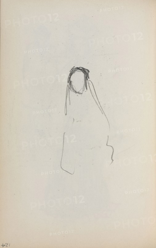 Italian Sketchbook: Figure (page 124), 1898-1899. Maurice Prendergast (American, 1858-1924). Pencil; sheet: 16.7 x 10.8 cm (6 9/16 x 4 1/4 in.).