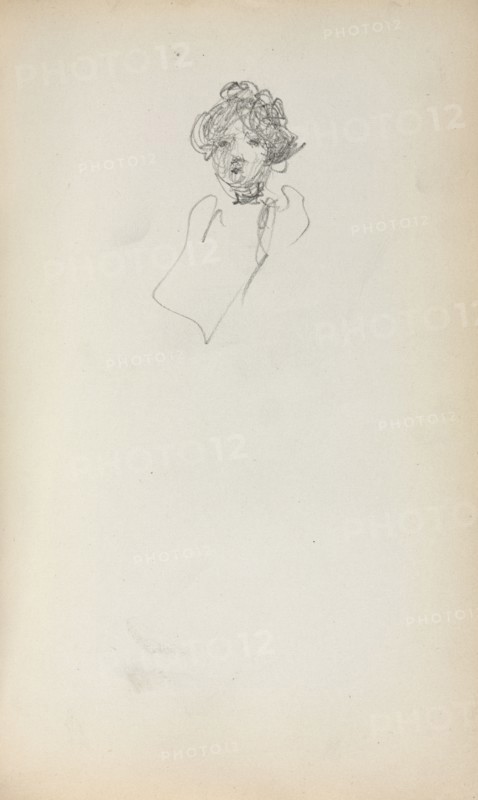 Italian Sketchbook: Head of a Woman (page 215), 1898-1899. Maurice Prendergast (American, 1858-1924). Pencil; sheet: 16.7 x 10.8 cm (6 9/16 x 4 1/4 in.).