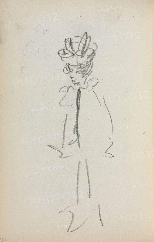 Italian Sketchbook: Standing Woman 3/4 View (page 126), 1898-1899. Maurice Prendergast (American, 1858-1924). Pencil; sheet: 16.7 x 10.8 cm (6 9/16 x 4 1/4 in.).