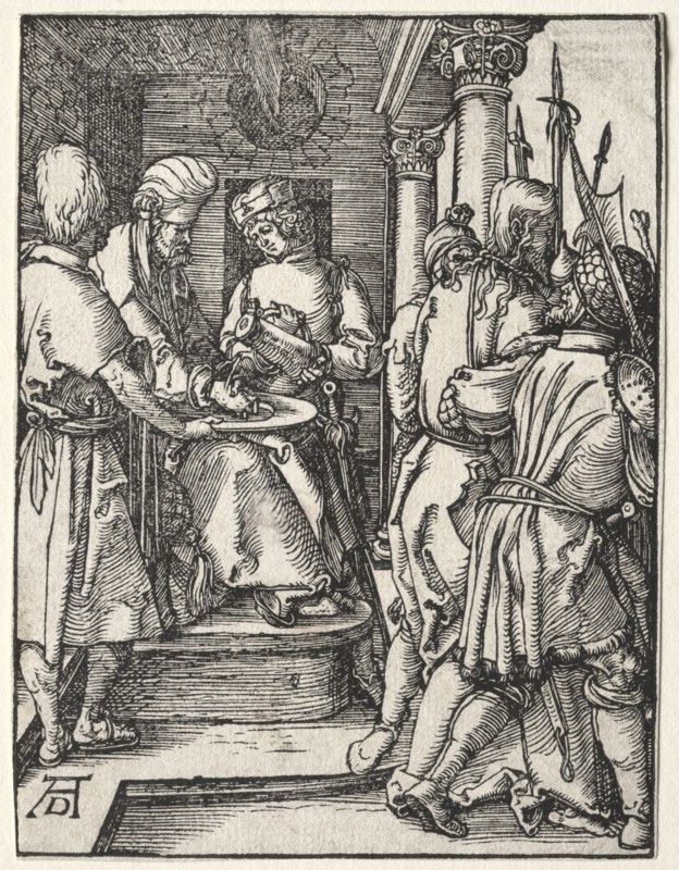 The Small Passion:  Pilate Washing His Hands, 1509-1511. Albrecht Dürer (German, 1471-1528). Woodcut