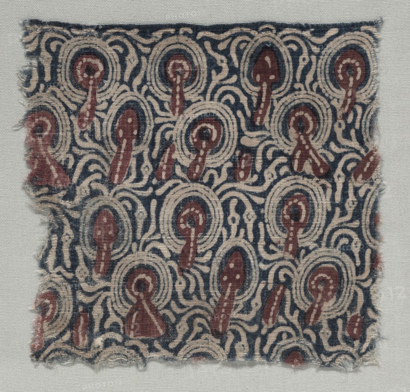 Fragment, 1400s (?). India, 15th century (?). Drawn resist, painted mordant, dyed; cotton; overall: 15.6 x 15 cm (6 1/8 x 5 7/8 in.)