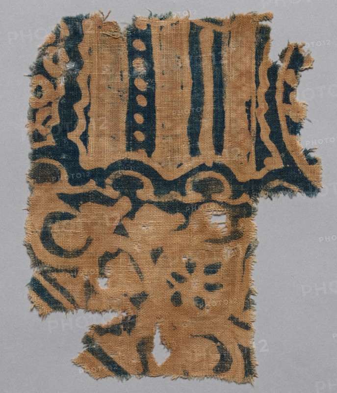 Fragment, 1100s - 1300s. India, 12th-14th century. Plain cloth, resist dyed; cotton; overall: 15.9 x 20 cm (6 1/4 x 7 7/8 in.)