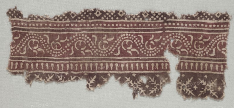 Fragment, 1100s - 1300s. India, 12th-14th century. Plain cloth, resist dyed; cotton; overall: 11.8 x 29.6 cm (4 5/8 x 11 5/8 in.).