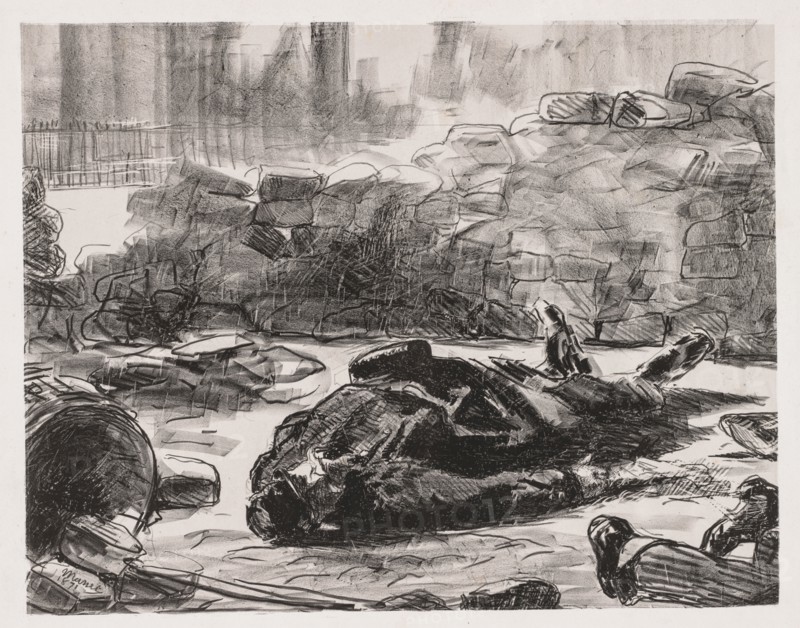 Civil War (Scene of the Commune of Paris), 1871. Edouard Manet (French, 1832-1883). Lithograph