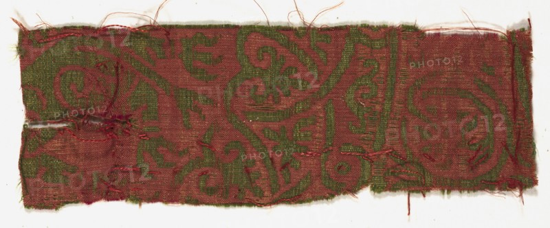Silk Fragment, 13th century. Spain, Islamic period or Mudejar, 13th century. Lampas weave, brocaded; silk and gold thread; overall: 68.6 x 64.4 cm (27 x 25 3/8 in.)
