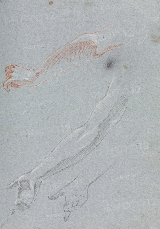 Verona Sketchbook: Study of hands and arms (page 29), 1760. Francesco Lorenzi (Italian, 1723-1787). Black and red chalk with white heightening ; sheet: 32 x 23 cm (12 5/8 x 9 1/16 in.).