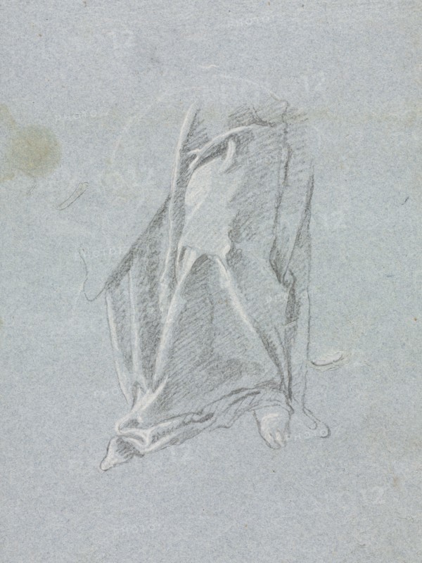 Verona Sketchbook: Drapery with foot (page 83), 1760. Francesco Lorenzi (Italian, 1723-1787). Black chalk with white heightening; sheet: 32 x 23 cm (12 5/8 x 9 1/16 in.).