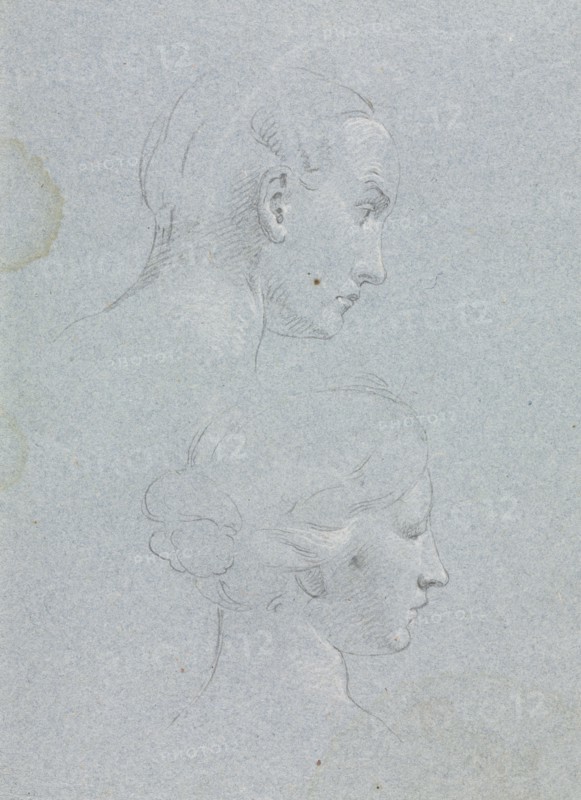 Verona Sketchbook: Two heads (page 85), 1760. Francesco Lorenzi (Italian, 1723-1787). Black chalk with white heightening ; sheet: 32 x 23 cm (12 5/8 x 9 1/16 in.).
