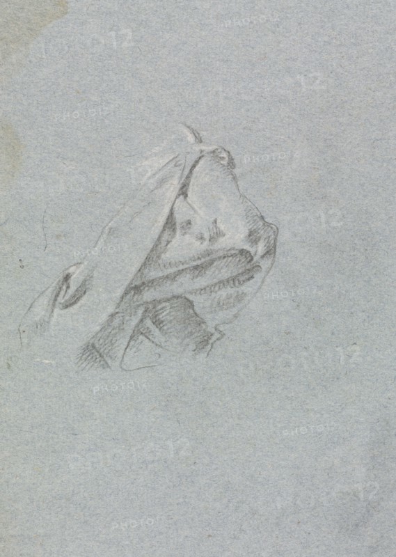 Verona Sketchbook: Drapery study (page 10), 1760. Francesco Lorenzi (Italian, 1723-1787). Black chalk with white heightening ; sheet: 32 x 23 cm (12 5/8 x 9 1/16 in.).