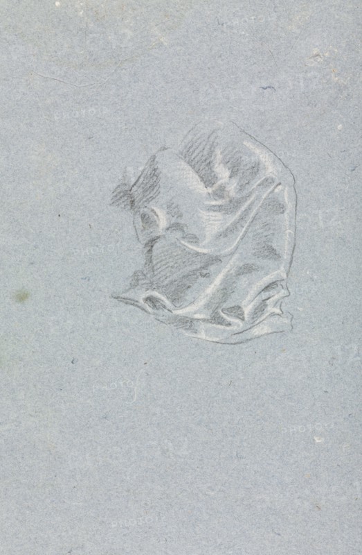 Verona Sketchbook: Drapery study (page 94), 1760. Francesco Lorenzi (Italian, 1723-1787). Black chalk with white heightening ; sheet: 32 x 23 cm (12 5/8 x 9 1/16 in.).