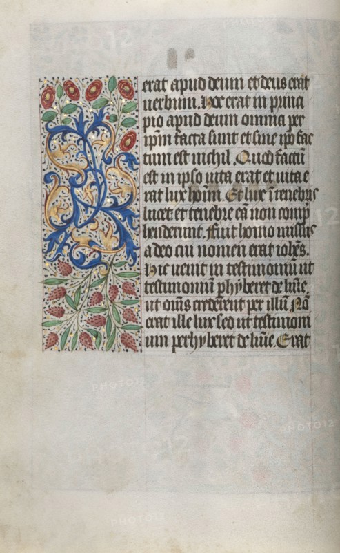 Book of Hours (Use of Rouen): fol. 13v, c. 1470. Master of the Geneva Latini (French, active Rouen, 1460-80). Ink, tempera, and gold on vellum; codex: 19.5 x 13.1 cm (7 11/16 x 5 3/16 in.).