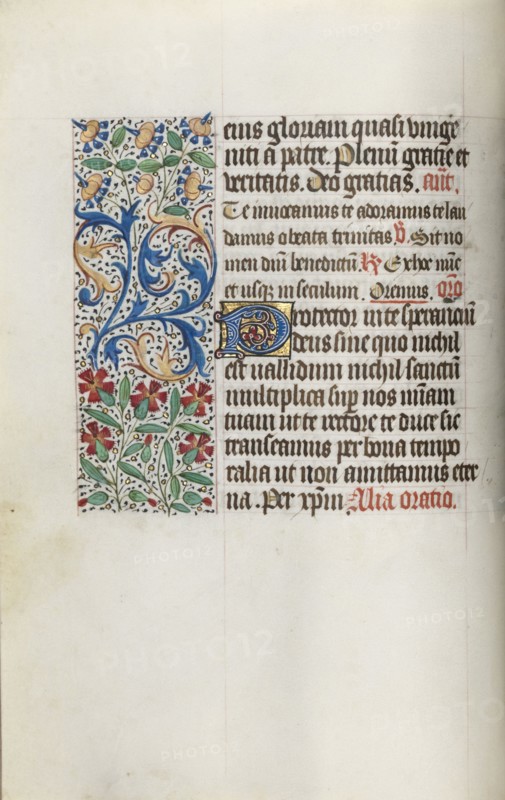 Book of Hours (Use of Rouen): fol. 14v, c. 1470. Master of the Geneva Latini (French, active Rouen, 1460-80). Ink, tempera, and gold on vellum; codex: 19.5 x 13.1 cm (7 11/16 x 5 3/16 in.).