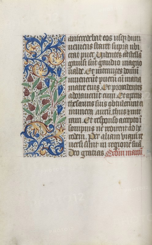Book of Hours (Use of Rouen): fol. 17v, c. 1470. Master of the Geneva Latini (French, active Rouen, 1460-80). Ink, tempera, and gold on vellum; codex: 19.5 x 13.1 cm (7 11/16 x 5 3/16 in.).