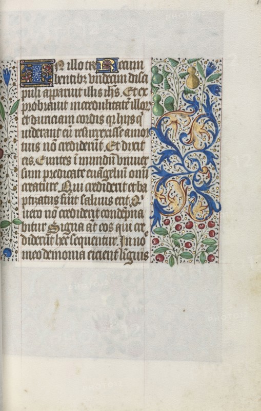 Book of Hours (Use of Rouen): fol. 18r, c. 1470. Master of the Geneva Latini (French, active Rouen, 1460-80). Ink, tempera, and gold on vellum; codex: 19.5 x 13.1 cm (7 11/16 x 5 3/16 in.).
