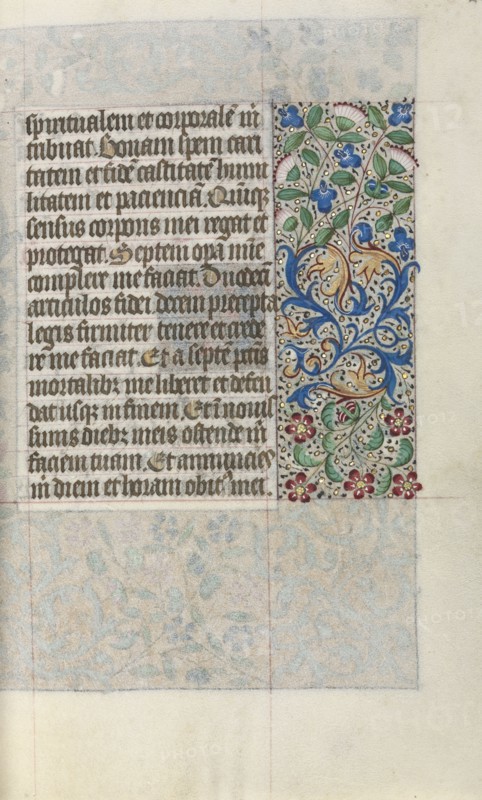 Book of Hours (Use of Rouen): fol. 22r, c. 1470. Master of the Geneva Latini (French, active Rouen, 1460-80). Ink, tempera, and gold on vellum; codex: 19.5 x 13.1 cm (7 11/16 x 5 3/16 in.).
