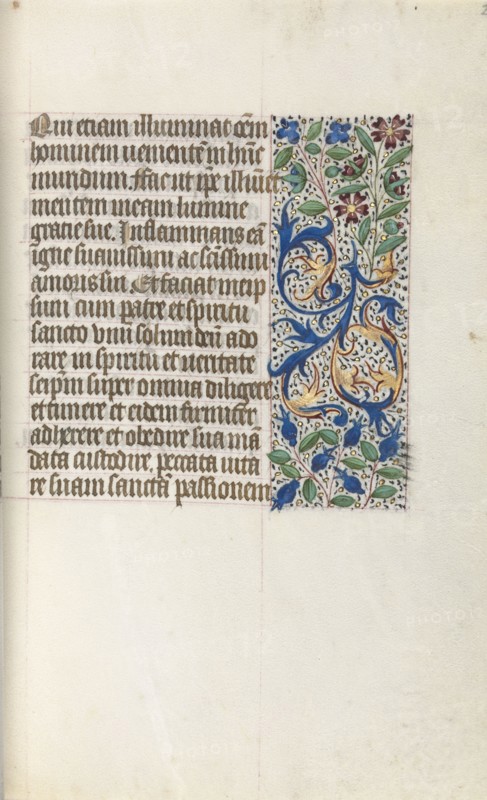 Book of Hours (Use of Rouen): fol. 26r, c. 1470. Master of the Geneva Latini (French, active Rouen, 1460-80). Ink, tempera, and gold on vellum; codex: 19.5 x 13.1 cm (7 11/16 x 5 3/16 in.)