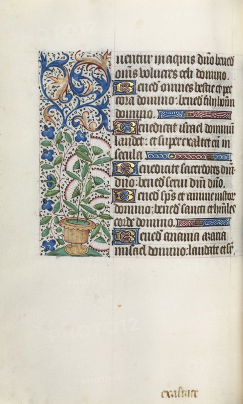 Book of Hours (Use of Rouen): fol. 43v, c. 1470. Master of the Geneva Latini (French, active Rouen, 1460-80). Ink, tempera, and gold on vellum; codex: 19.5 x 13.1 cm (7 11/16 x 5 3/16 in.).