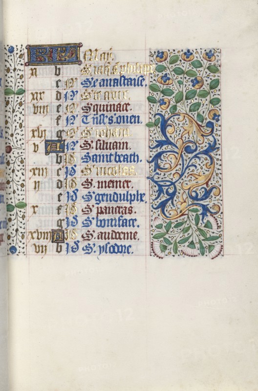Book of Hours (Use of Rouen): fol. 5r, c. 1470. Master of the Geneva Latini (French, active Rouen, 1460-80). Ink, tempera, and gold on vellum; codex: 19.5 x 13.1 cm (7 11/16 x 5 3/16 in.)