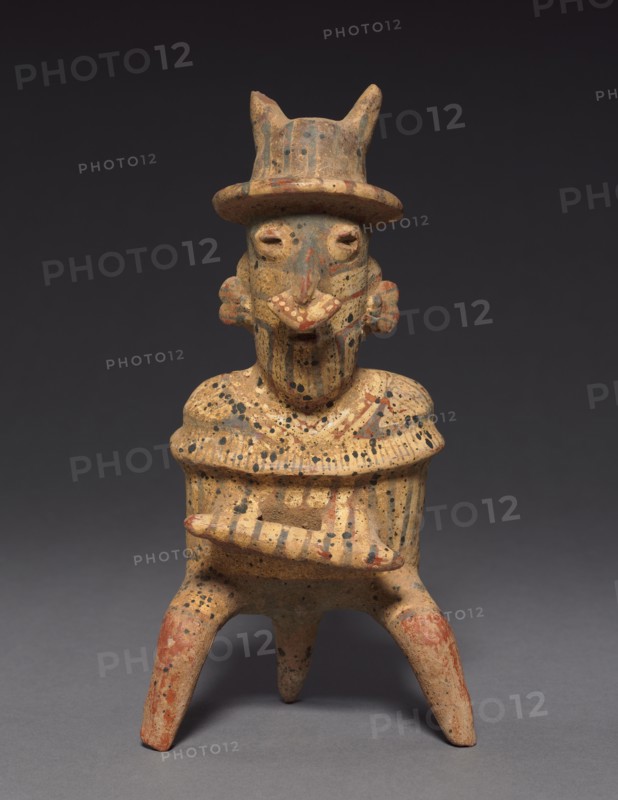 Figure, 200 BC-AD 300. Mexico, Western Nayarit. Pottery; overall: 23.5 x 12 cm (9 1/4 x 4 3/4 in.).
