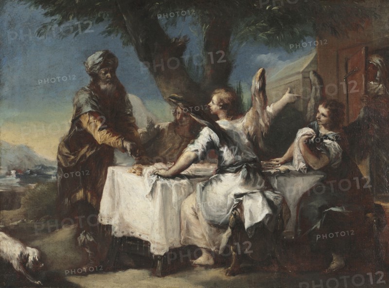 Abraham Welcoming the Three Angels, 1750s. Francesco Guardi (Italian, 1712-1793). Oil on canvas; framed: 70.5 x 90.5 x 5.5 cm (27 3/4 x 35 5/8 x 2 3/16 in.); unframed: 56.5 x 75.5 cm (22 1/4 x 29 3/4 in.).