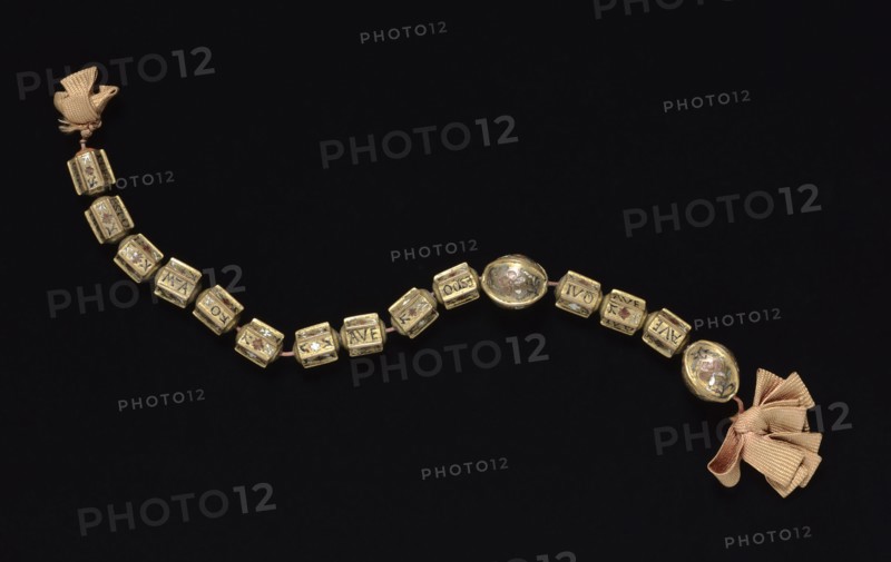 Beads from a Rosary, early 1500s. Italy, early 16th century. Gilt copper with champlevé enamel ; average: 24.5 cm (9 5/8 in.).