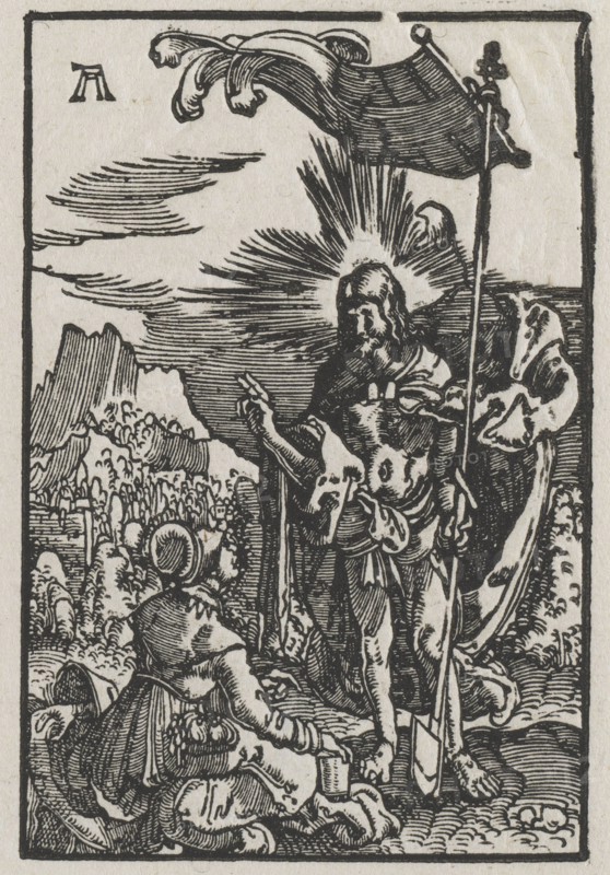 The Fall and Redemption of Man:  Christ Appearing to St. Mary Magdalen, 1515. Albrecht Altdorfer (German, c. 1480-1538). Woodcut