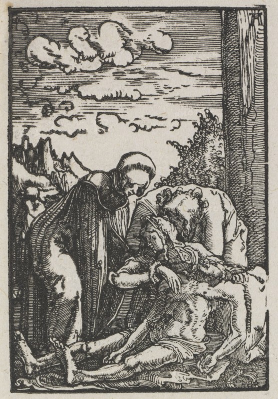 The Fall and Redemption of Man:  The Lamentation beneath the Cross, c. 1515. Albrecht Altdorfer (German, c. 1480-1538). Woodcut