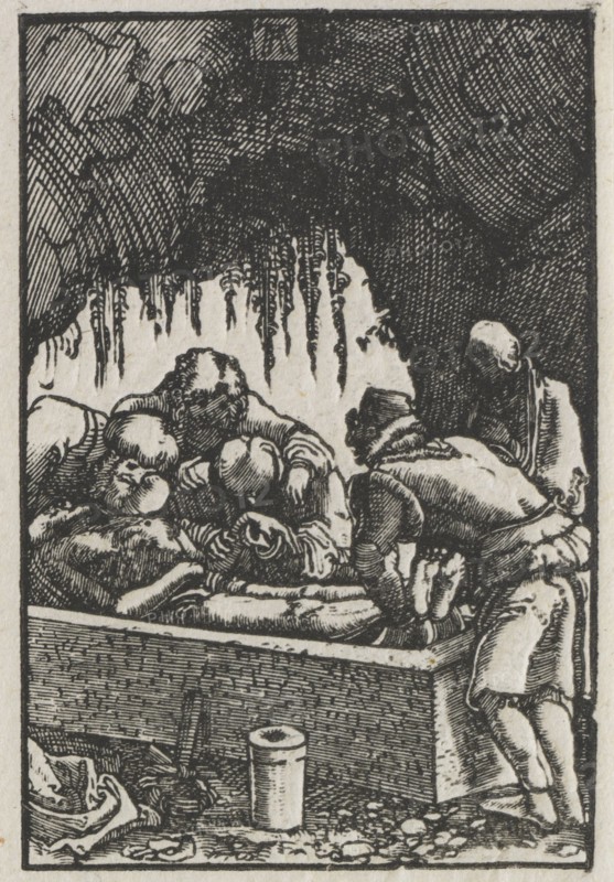 The Fall and Redemption of Man:  Burial of Christ, c. 1515. Albrecht Altdorfer (German, c. 1480-1538). Woodcut