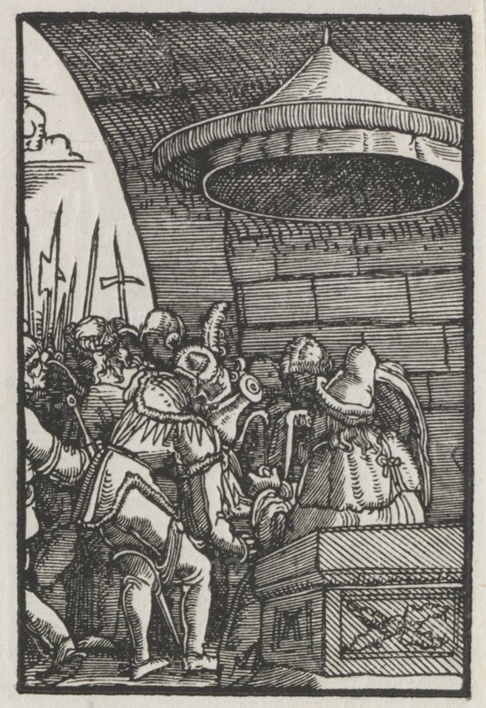 The Fall and Redemption of Man:  Pilate Washing his Hands, c. 1515. Albrecht Altdorfer (German, c. 1480-1538). Woodcut