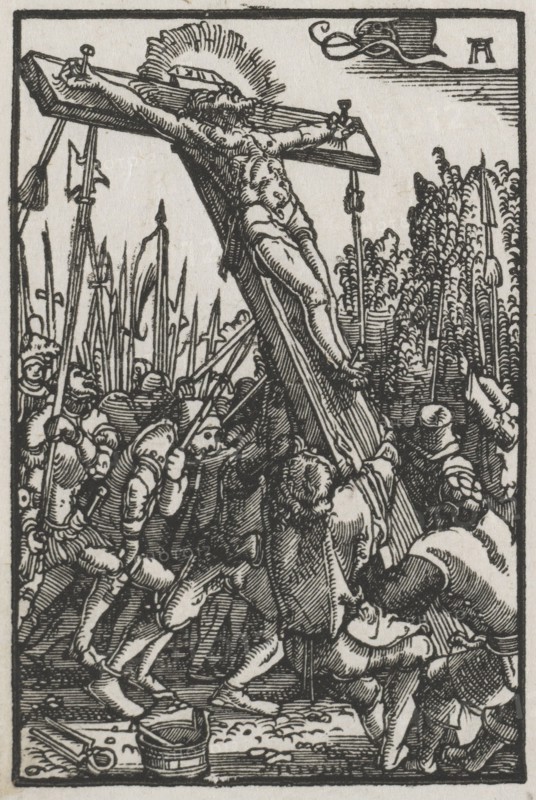 The Fall and Redemption of Man:  The Raising of the Cross, c. 1515. Albrecht Altdorfer (German, c. 1480-1538). Woodcut