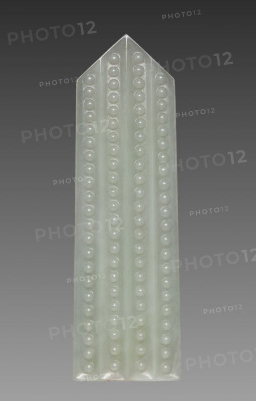 Tablet (gui) with Grain Pattern and Imperial Inscription, 1793. China, Qing Dynasty (1644-1911), Qianlong reign (1736-95). Translucent white jade; overall: 22.1 x 7 cm (8 11/16 x 2 3/4 in.).