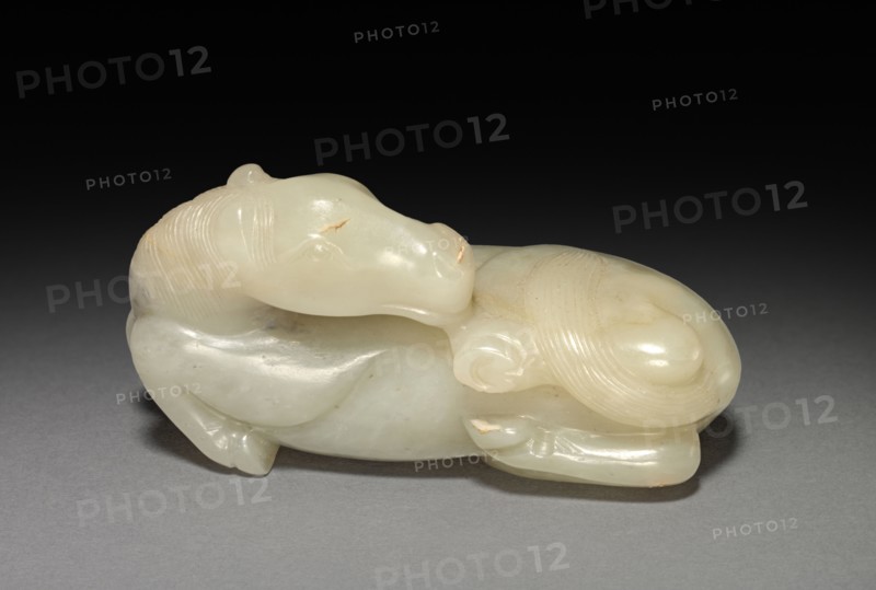 Horse, 17th Century or earlier. China, Ming dynasty (1368-1644) - Qing dynasty (1644-1911). Jade; overall: 3.5 cm (1 3/8 in.).