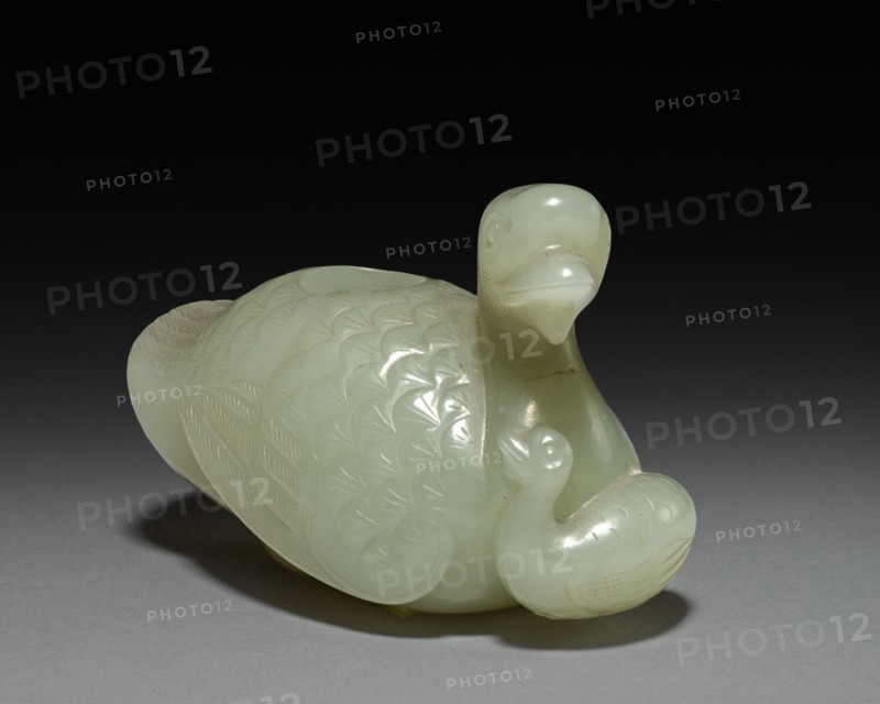 Goose and Goslings (container), 1700s. China, Qing dynasty (1644-1911). Jade; overall: 5.2 cm (2 1/16 in.).