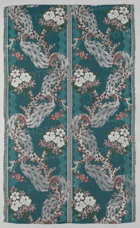 Length of Brocaded Silk, 1723-1774. France, 18th century, Period of Louis XV (1723-1774). Taffeta, warp-patterned and brocaded; silk; overall: 88 x 54.3 cm (34 5/8 x 21 3/8 in.)