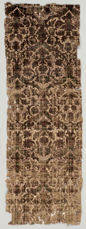 Length of Velvet, 1500s. Italy, 16th century. Velvet (cut and voided); silk ; average: 114.6 x 39.1 cm (45 1/8 x 15 3/8 in.)